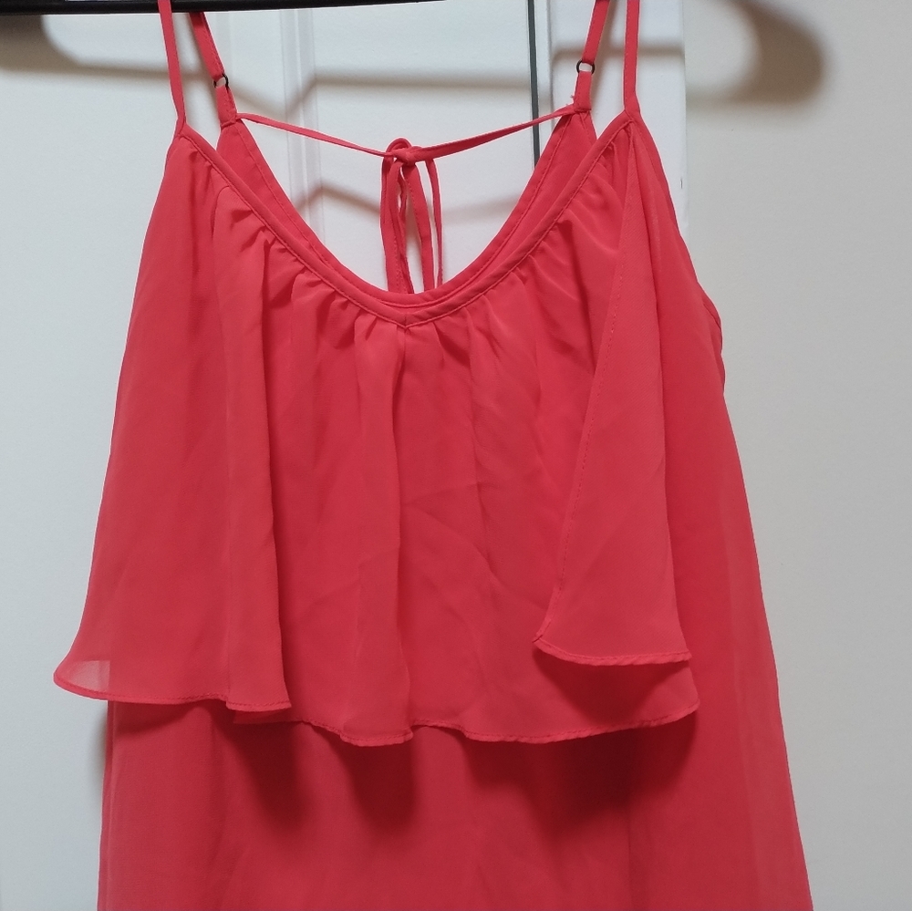 Spaghetti strap open back tank top